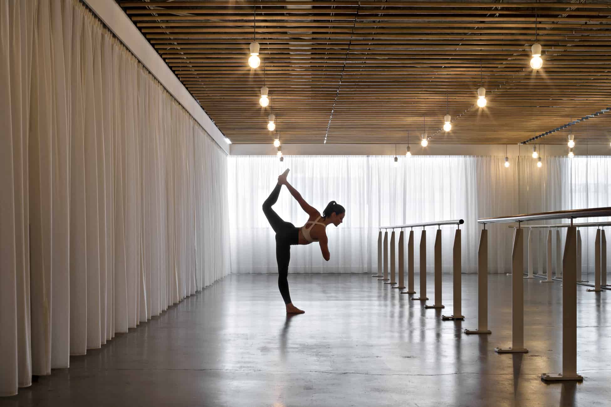 Mihaly Slocombe Melbourne Architects' design for luxury exercise brand, Barre Body. Exercise Studio Architecture